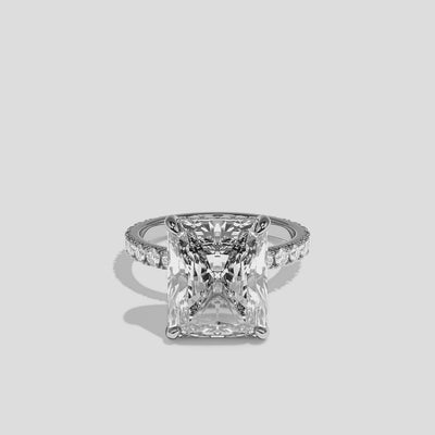360 Degree View – Kurbãni Durjini Isolene Étoile Diamond Radiant Halo Engagement Ring