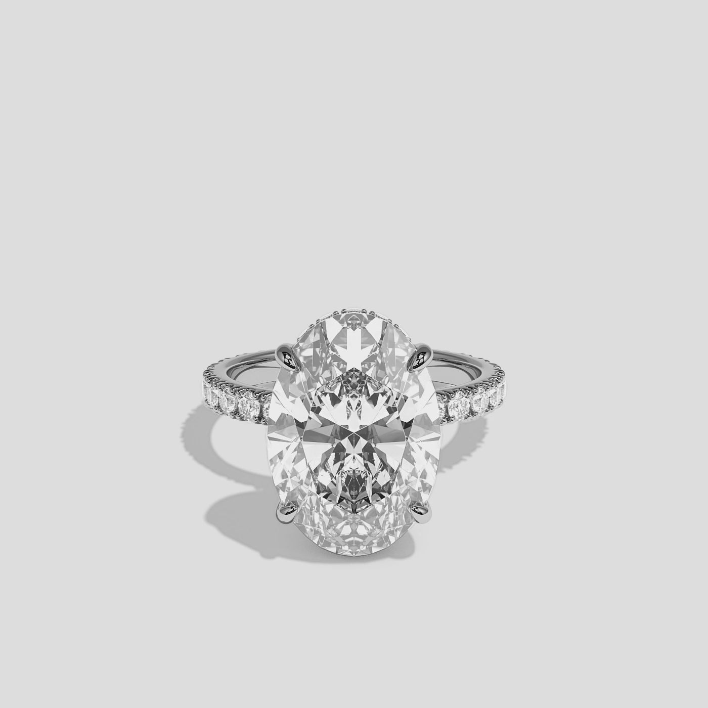 360 Degree View – Kurbãni Durjini Lucien Élan Diamond Oval Halo Engagement Ring