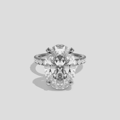 360 Degree View – Kurbãni Durjini Aveline Étoile Diamond Oval Halo Engagement Ring